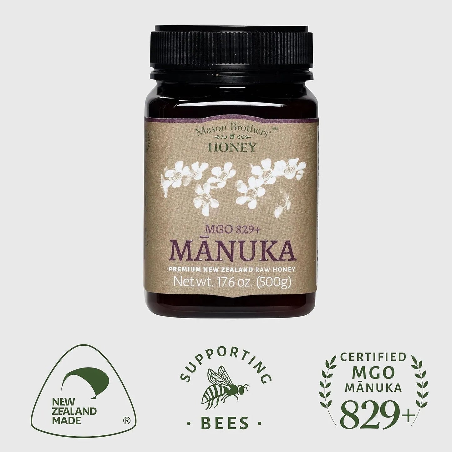Miel Cruda De Manuka Mgo 829 500g Nueva Zelanda Certificada