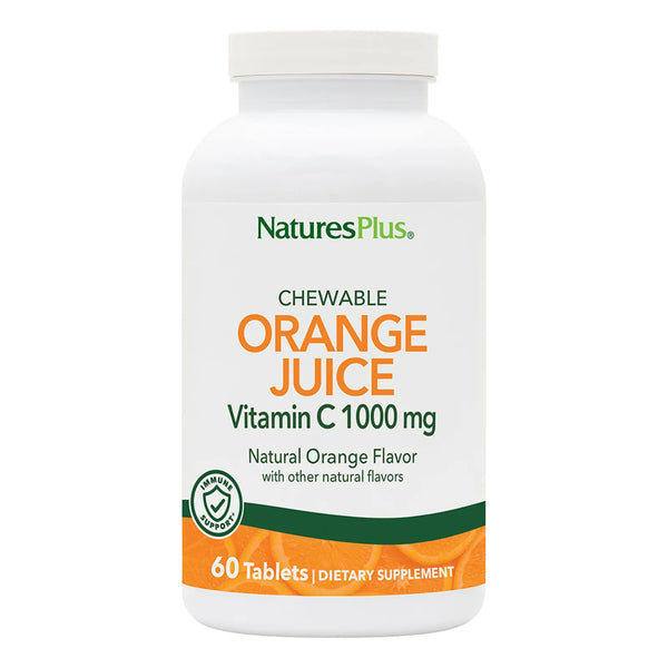 Jugo De Naranja Masticable 60 Tabletas 1000 Mg Vitamina C Suplemento Inmunologico Vegano