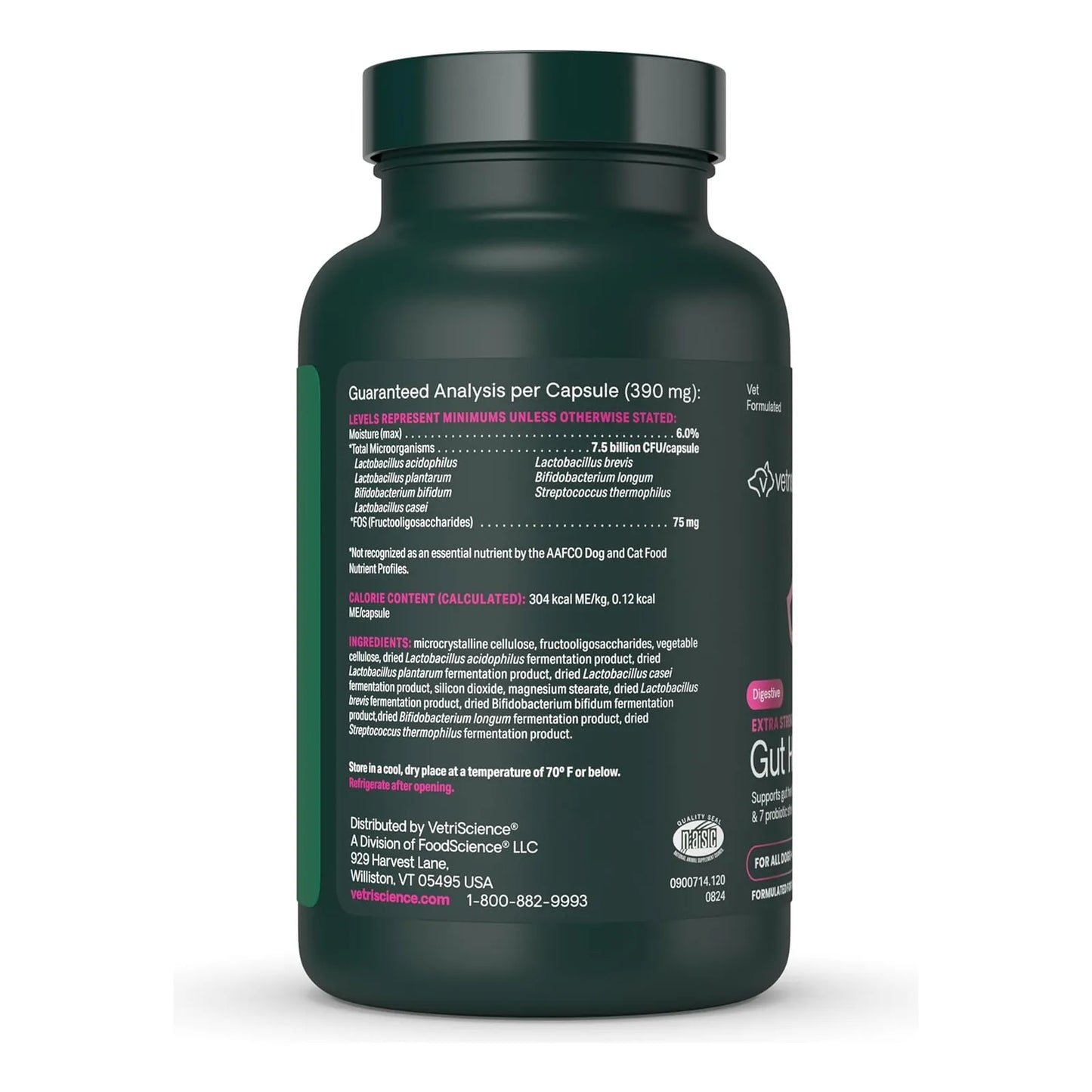 Mega Probiotic Para Perros Y Gatos 120 Capsulas VetriScience Laboratories Suplemento Digestivo