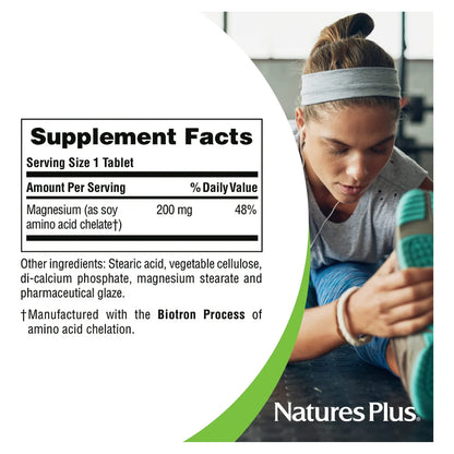 Magnesio 200 Mg 180 Tabletas Efecto Energizante Y Relajante Natures Plus