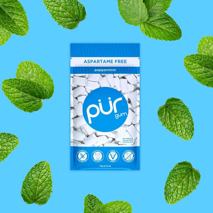 Chicle Pur Menta Piperita Con Xilitol Vegano 55 Unidades Frescura Duradera Y Cuidado Bucal