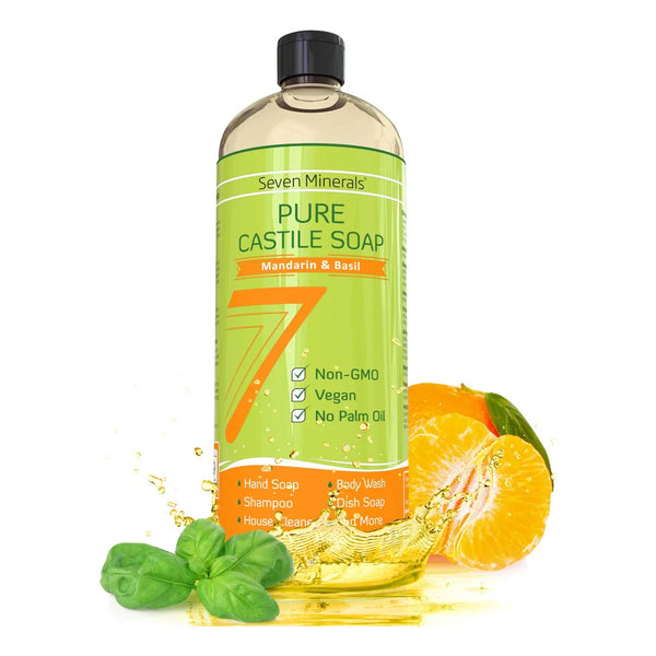 Jabon Puro De Castilla Albahaca Mandarina Piel Sensible 1 Lt Vegano Sin OGM