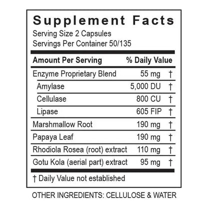 Suplemento GastroZyme Con Enzimas Y Hoja De Papaya Alivia Molestias Digestivas