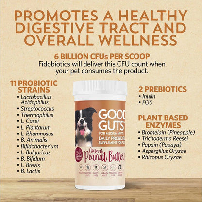 Probiótico Intestinal Para Perros Medianos 6 Mil Millones Uf Fidobiotics Good Guts Suplemento Digestivo
