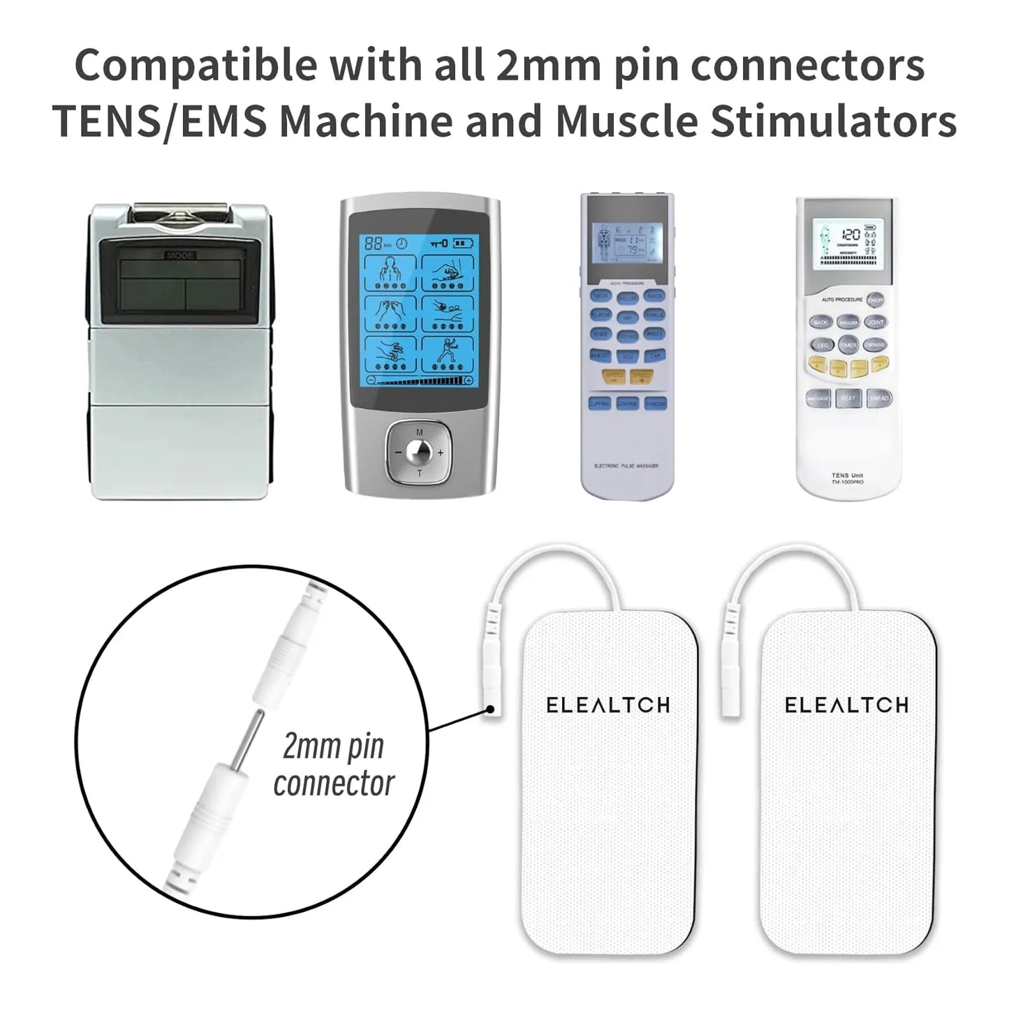 Almohadillas Electrodo Compatibles TENS 7000 Alivia Dolor Muscular 30 Piezas