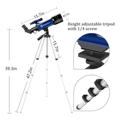 Telescopio Astronomico Refractor Con Tripode Ajustable Ideal Para Principiantes Y Adultos