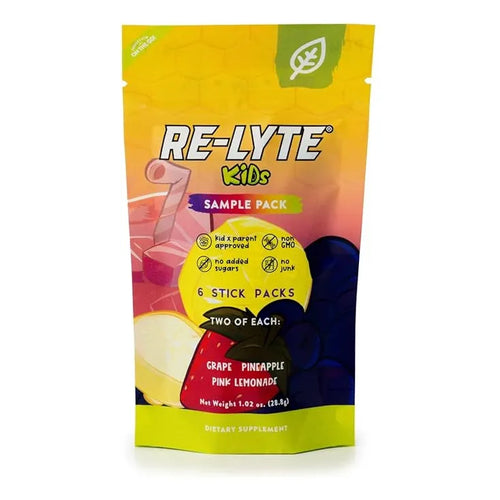 Redmond Re Lyte Kids Hidratación Mezcla Electrolitos En Polvo Paquete Muestra 6 Unidades Sabores Uva Limonada Piña