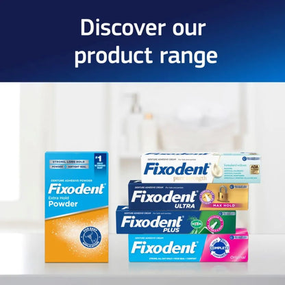 Fixodent Ultra Max Hold Secure Crema Adhesiva Para Dentaduras Postizas 4 Unidades 2.2 Onzas
