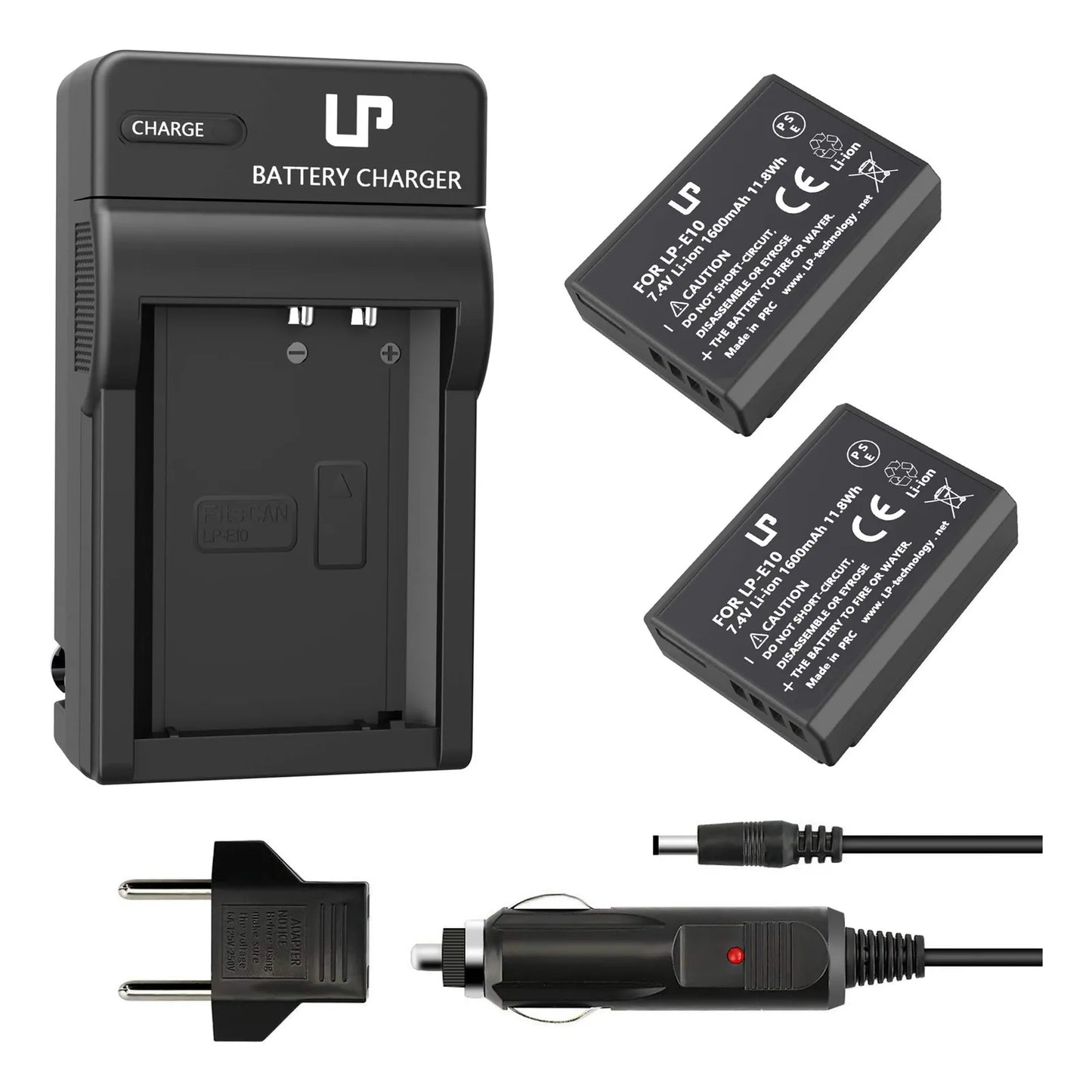 Paquete Doble Batería Y Cargador LP-E10 Compatible Canon EOS Rebel T7 T6 T5 Y Más