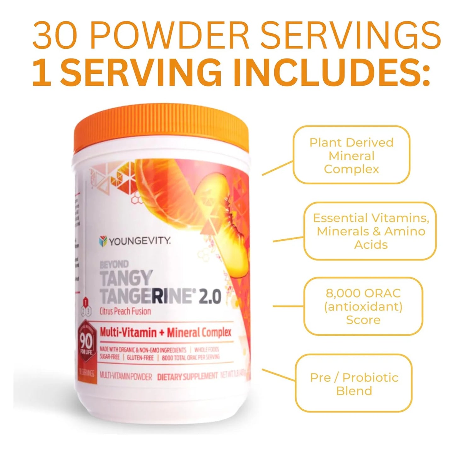 Complejo Multivitaminico Mineral Sabor Durazno Citrico 8000 Con Antioxidantes