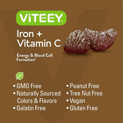Gomitas De Hierro 20 Mg Con Vitamina C 26 Mg Para Energia Y Salud