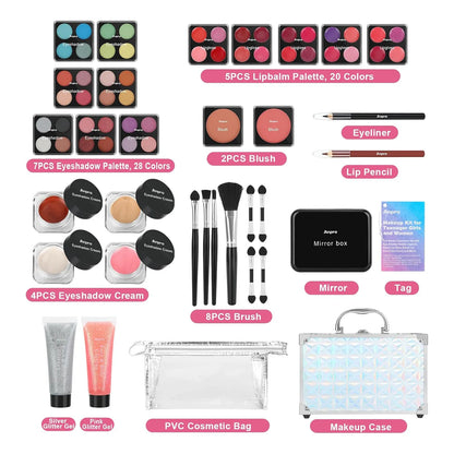 Estuche De Maquillaje Completo Con Brochas Y Lápices Labiales SOMOS IMPORTACIONES GOLD Kit Profesional