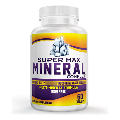Suplemento Multimineral SuperMAX Con 72 Oligominerales Fórmula Sin Hierro 60 Tabletas