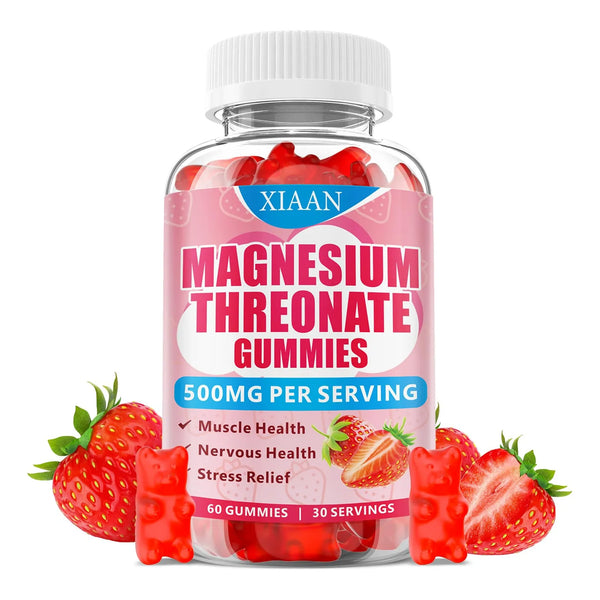 Gomitas Magnesio L Treonato 500 Mg Sin Azucar Sabor Fresa 60 Unidades