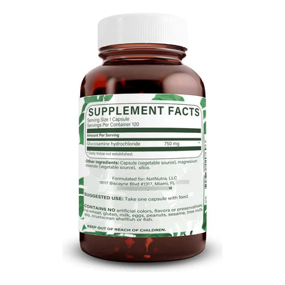 Clorhidrato De Glucosamina 750 Mg 120 Cápsulas Vegano Para Articulaciones