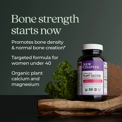 Suplemento De Calcio Vegetal Orgánico Con Vitamina D3 Y K2 Para Mujeres 60 Cápsulas