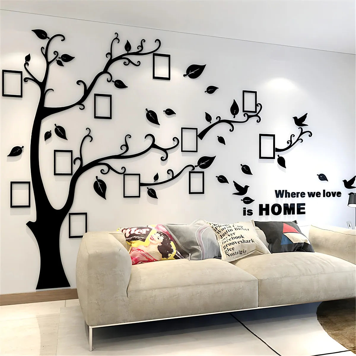 Pegatinas De Pared Arbol 3D Con Marco De Fotos Decora Facil Sin Obras