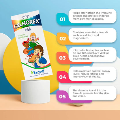 Jarabe De Vitamina B Para Niños 120Ml Gelnorex Suplemento Infantil