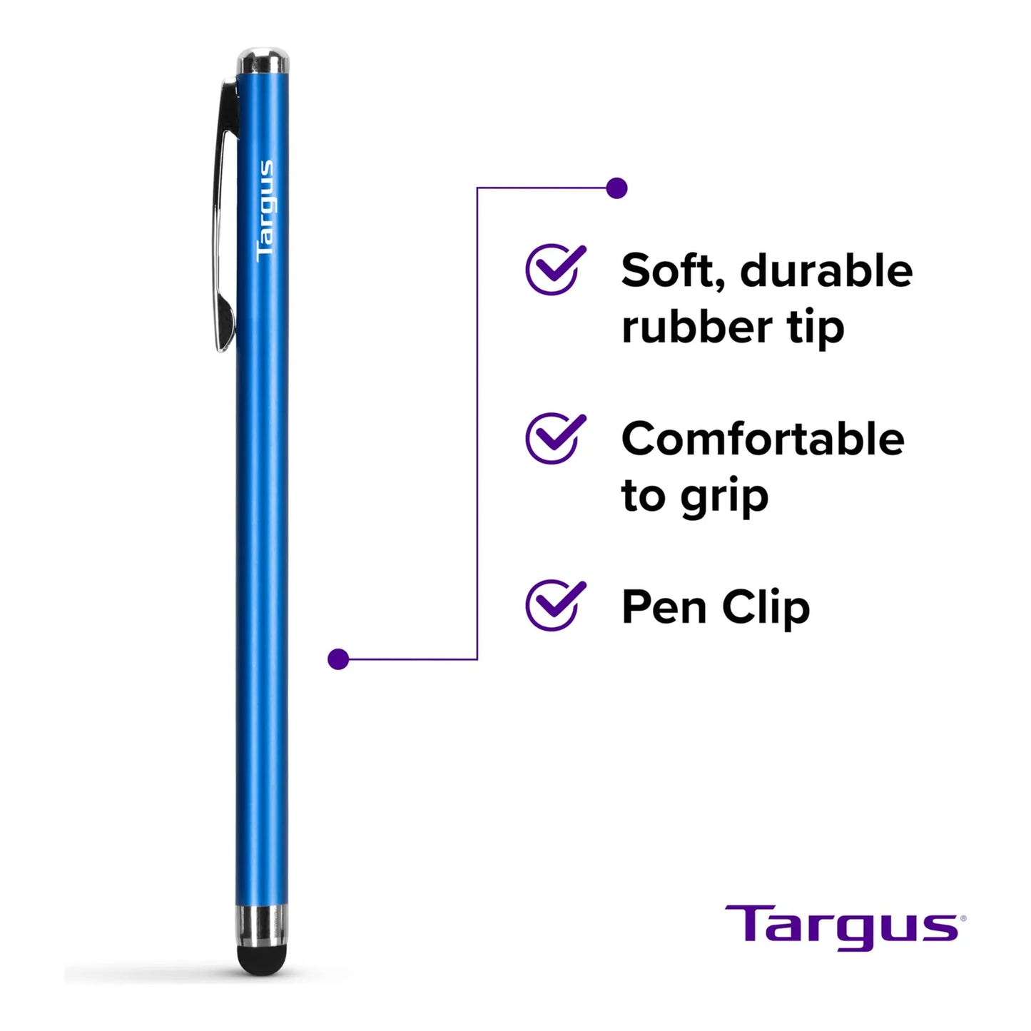 Lápiz Slim Stylus Tablet Smartphone Azul Metálico Precisión Sin Huellas