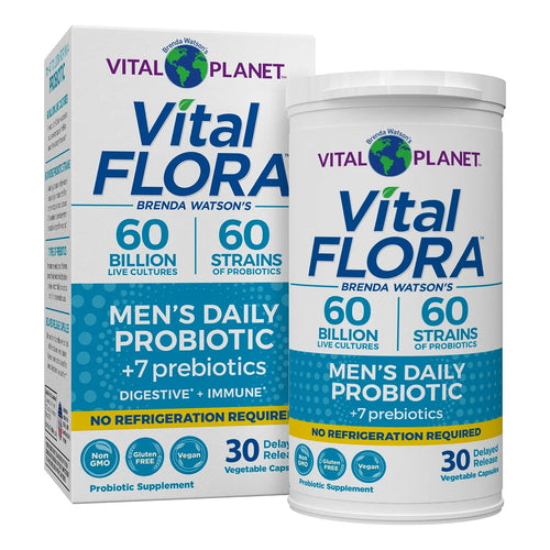 Probiótico Vital Flora Hombre 60 Mil Millones UFC 60 Cepas Salud Digestiva E Inmunológica