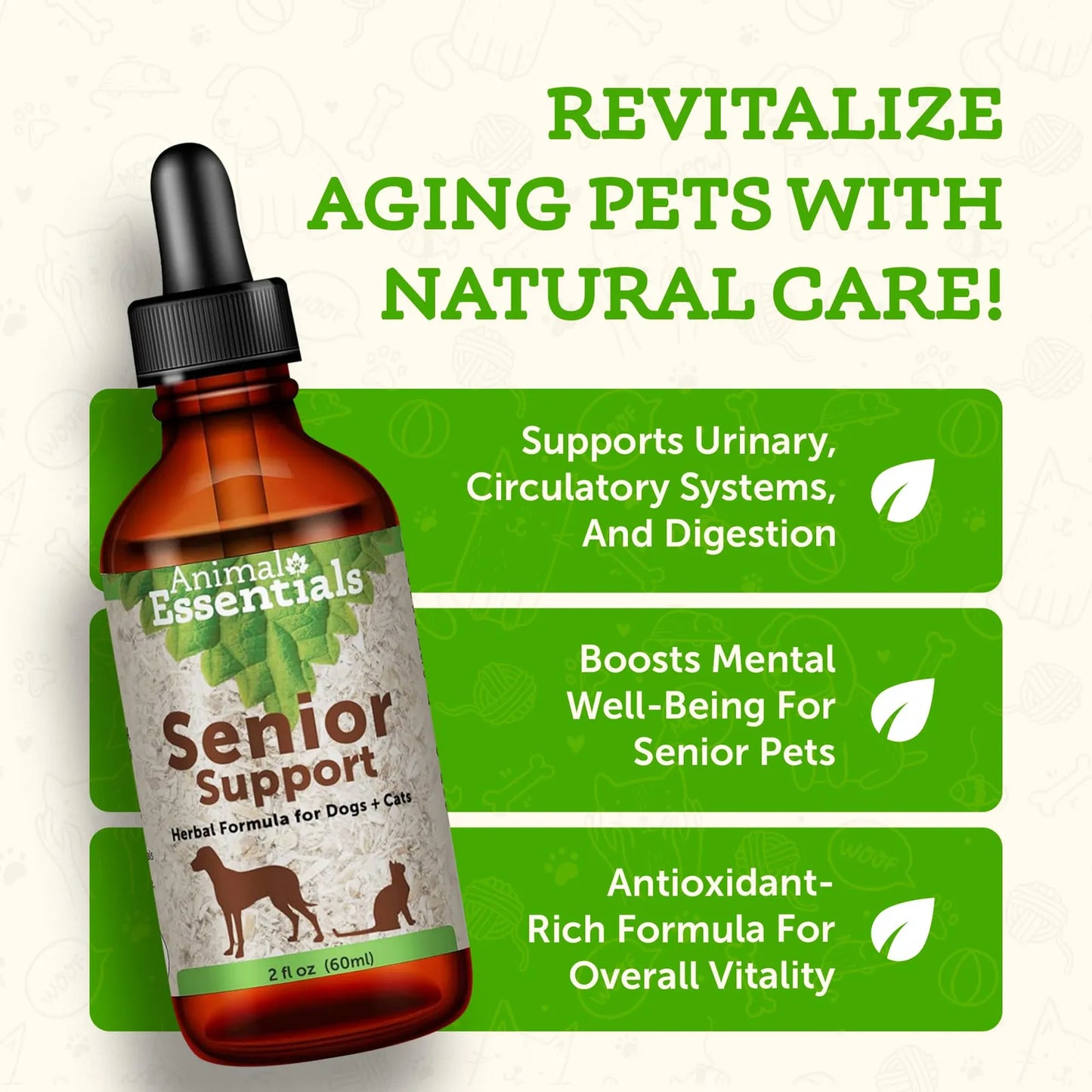 Suplemento Natural Para Bienestar Físico Y Mental De Perros Y Gatos 60ml Importado