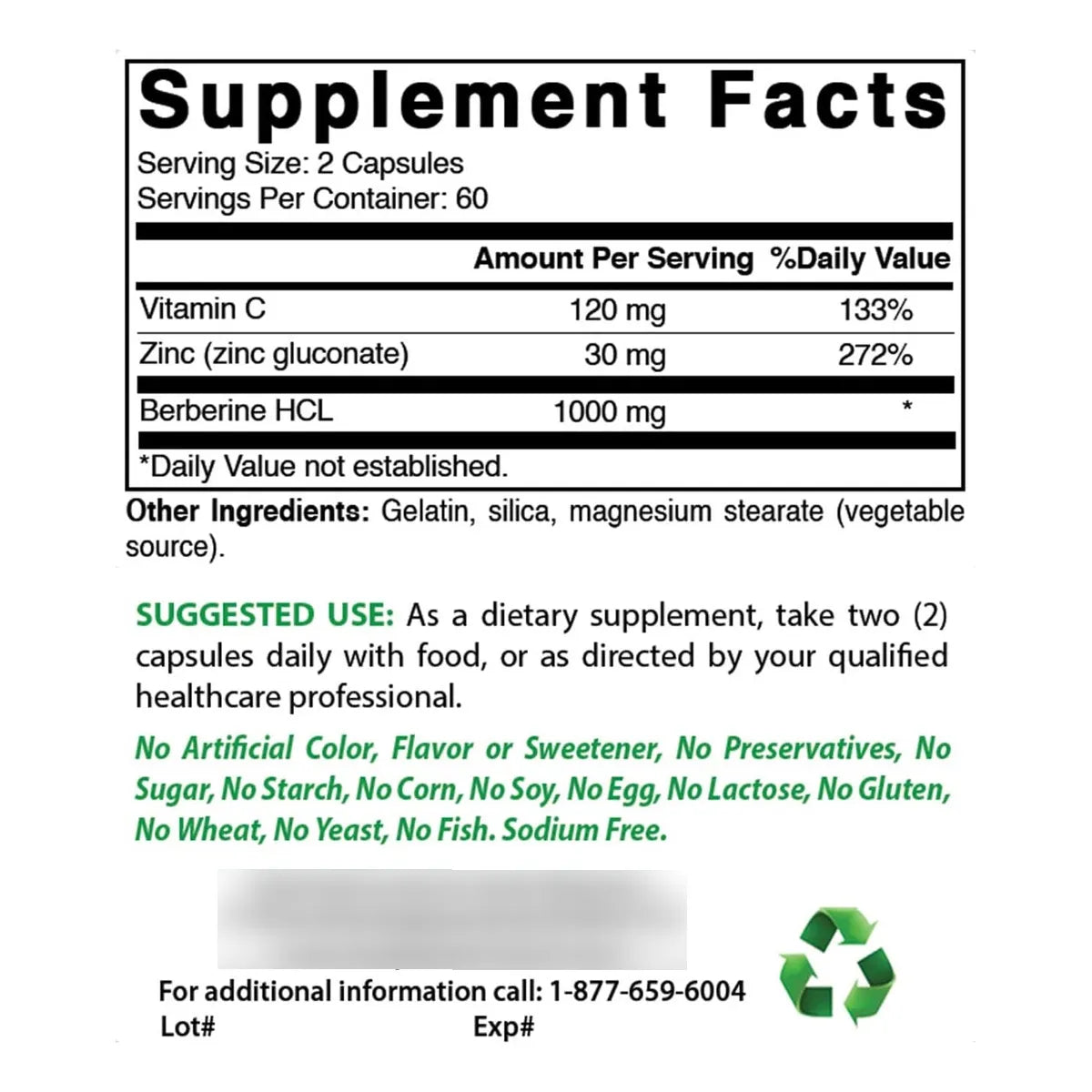 Berberina Plus 1000 Mg Cardiaco Gastrointestinal 360 Capsulas Best Naturals
