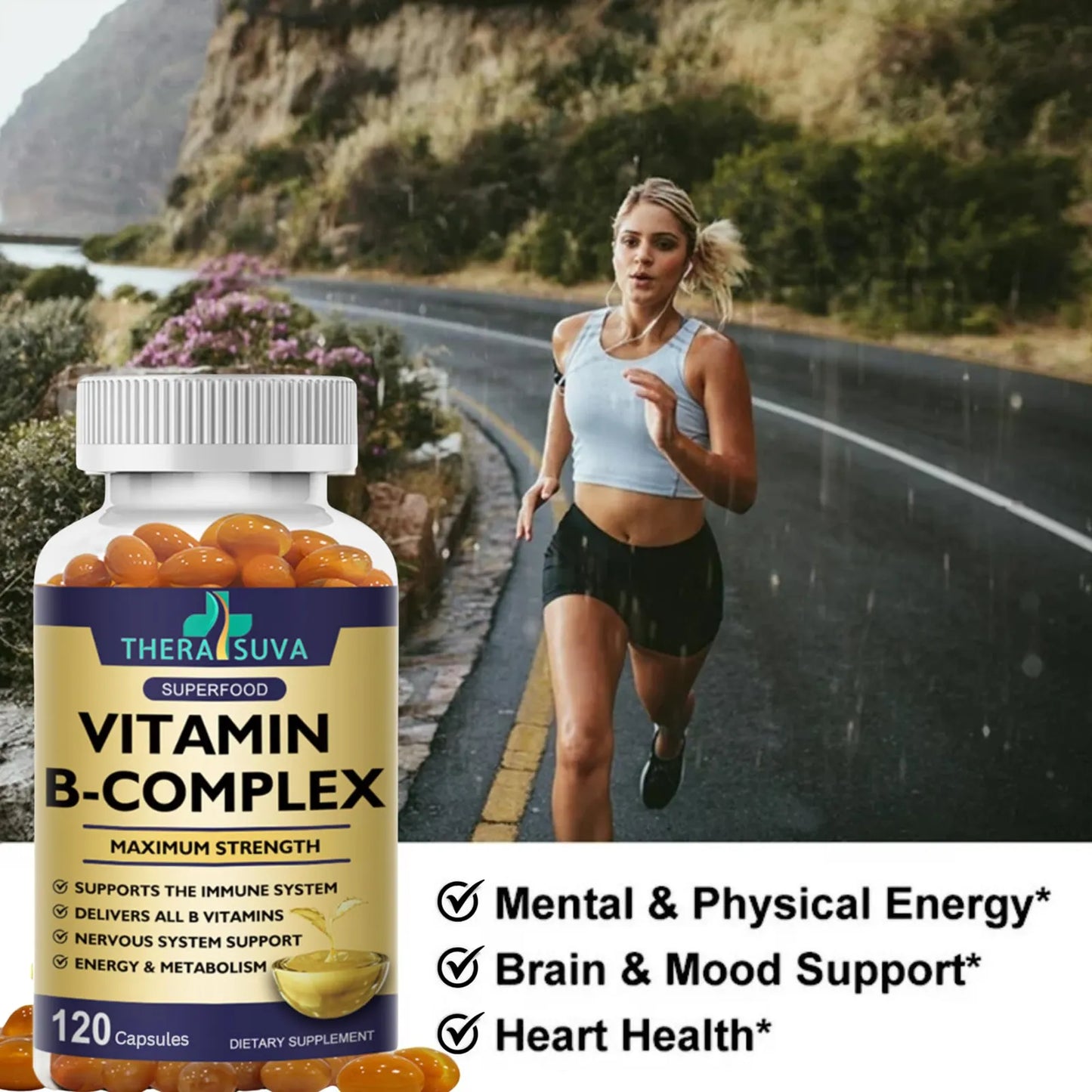 Complejo De Vitamina B Coq10 Vitamina C 120 Capsulas Energia Y Bienestar