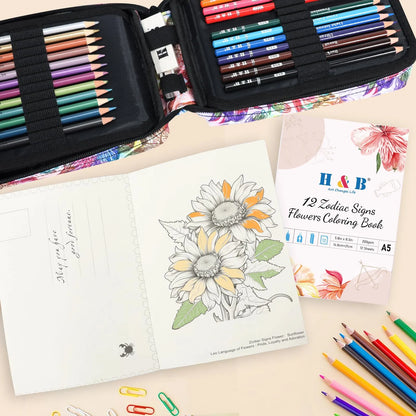 Kit Completo De Dibujo 77 Piezas Con Libro Profesional Y Lápices Premium