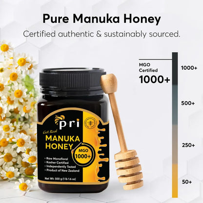 Miel De Manuka Mgo 1000 Natural Cruda 500g Tarro Beneficios Certificados