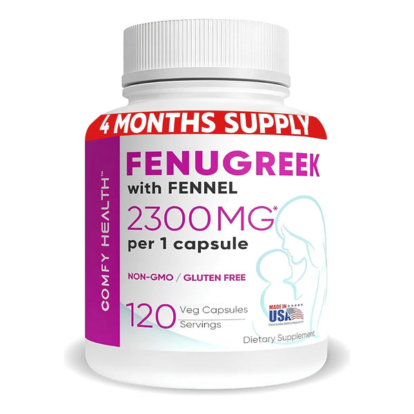 Extracto De Semilla De Fenogreco E Hinojo 2300 Mg Apoyo Lactancia 120 Cápsulas Veganas