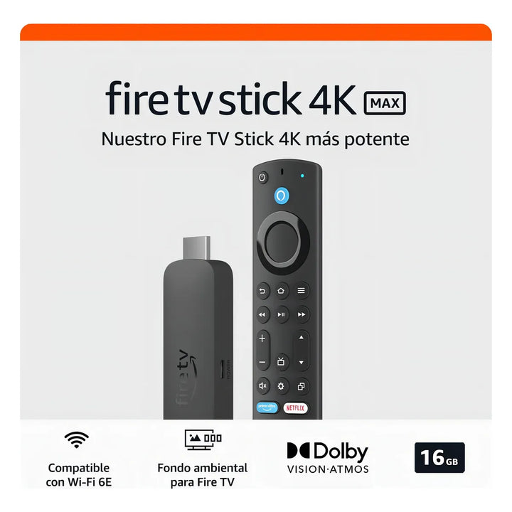 Amazon Fire Tv 4k Max 16gb Wi-fi 6e Hdr Control De Voz Con A Color Negro - Imagen 2