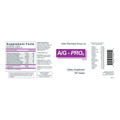 Tabletas Pharmacal A/G Pro 180 Unidades Suplemento Completo De Aminoácidos