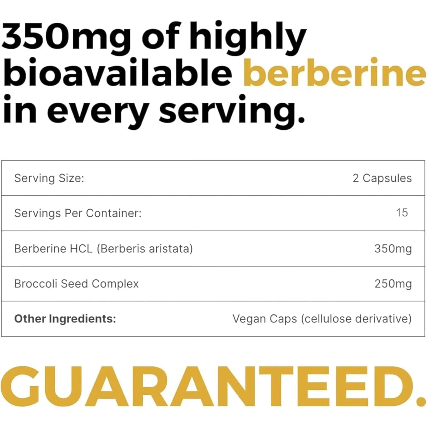 Complejo De Semillas De Brócoli Y Berberina HCL 350 Mg BerbElite 30 Cápsulas Veganas