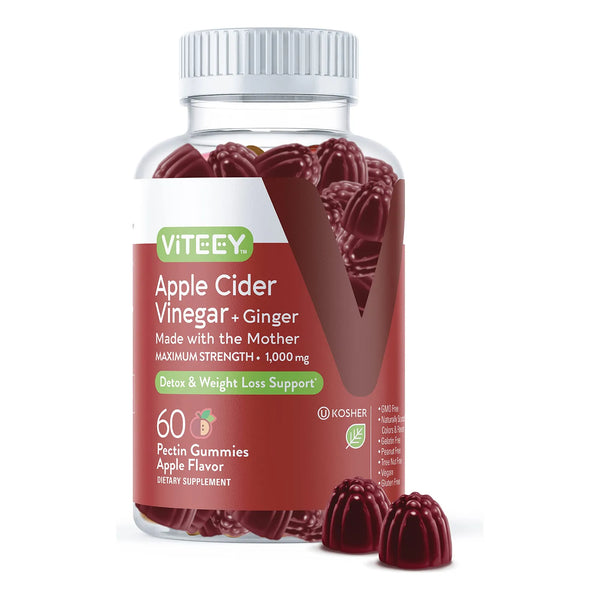 Gomitas De Vinagre De Sidra De Manzana 1000 Mg Con Jengibre Apoyo Inmunologico Y Perdida De Peso
