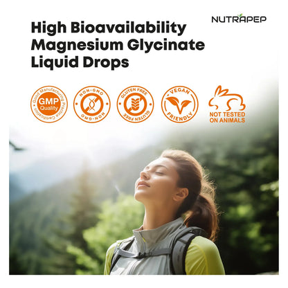 Gotas De Glicinato De Magnesio 500 Mg Con L Teanina Ashwagandha Suplemento Liquido Para Dormir Y Relajarse