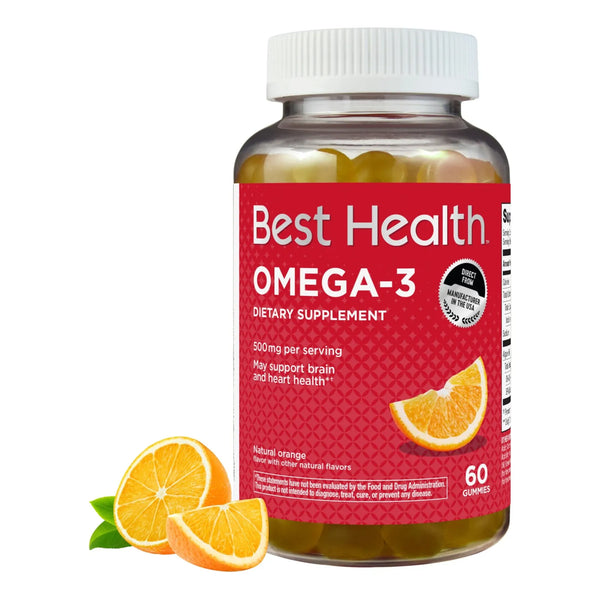 Gomitas Omega 3 500 Mg Sabor Naranja Natural 60 Unidades Suplemento Adultos