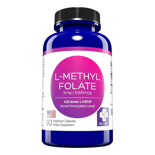 L Metilfolato 5 Mg Capsulas 90 Unidades Suplemento Activo MTHFR Calidad Premium