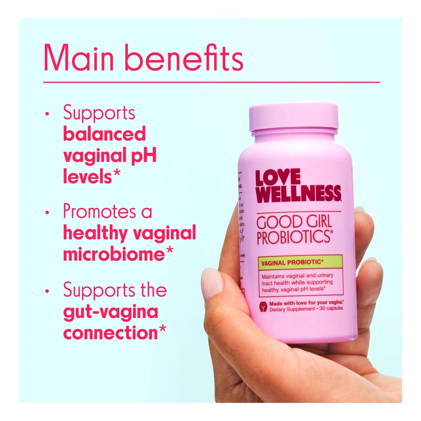 Good Girl Probióticos Suplemento Salud Vaginal Equilibrio pH Flora Urinario