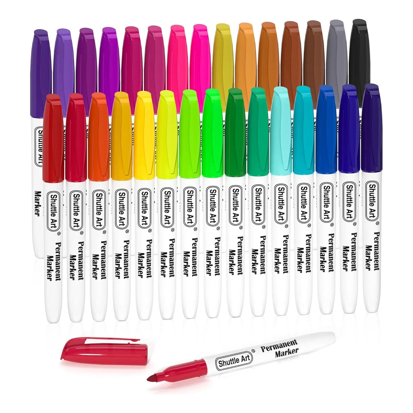 Marcadores Permanentes Shuttle Art 30 Colores Punta Fina Para Todo Tipo De Superficies