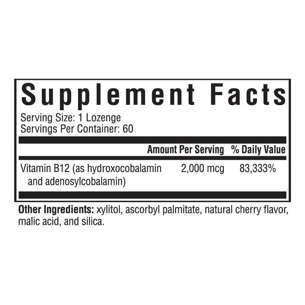 Vitamina B12 2000 Mcg Energia Enfoque Metilacion Soporte Neurologico Vegano