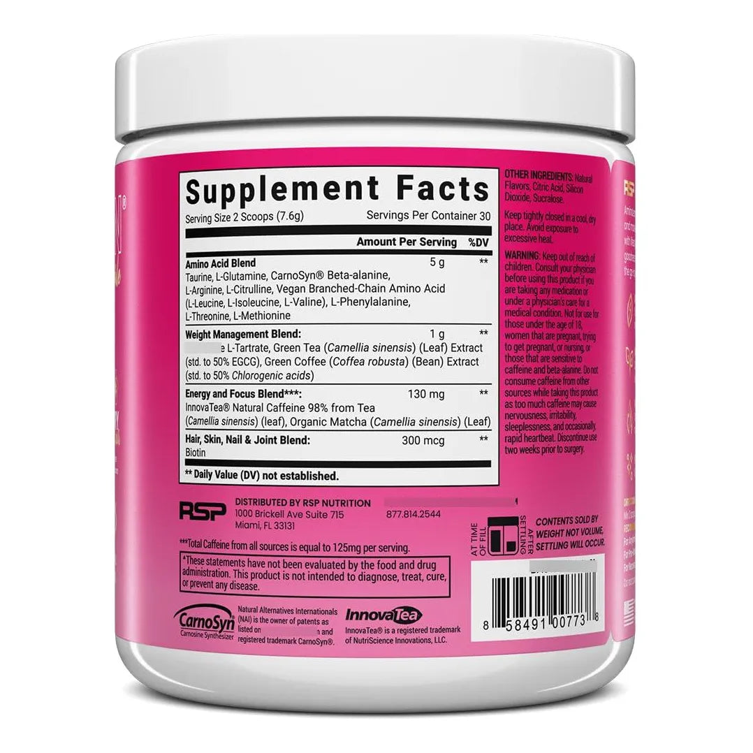 AminoLean Pre Entrenamiento Energía Limpia Con Biotina Elixir De Bayas 30 Porciones