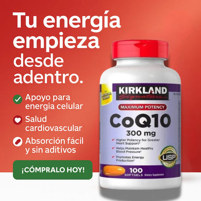 Coq10 300mg Kirkland Apoyo Diario 100 Cápsulas Blandas - Imagen 3