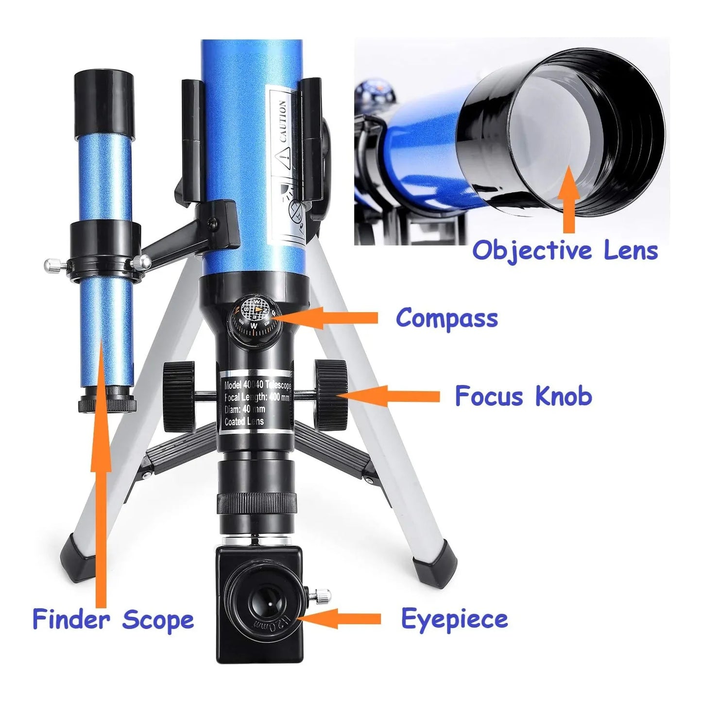 Telescopio Maxusee Para Niños 400x40 Mm Con Tripode Y Visor Ideal Para Principiantes