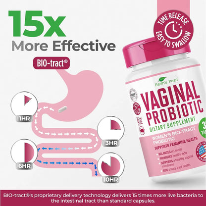 Probióticos Vaginales Earths Pearl 15 Veces Mas Efectivos Con BIO Tract Mejor Salud Intima