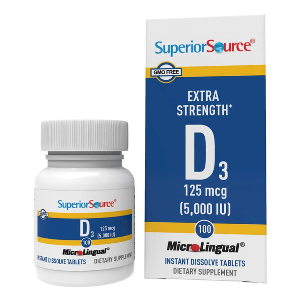Vitamina D3 Extra Fuerte 5000 Ui 100 Tabletas Disolucion Rapida Calidad Premium