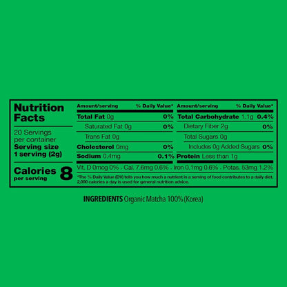 Matcha Orgánico Ceremonial Corea Del Sur 40g Energía Concentración Antioxidantes