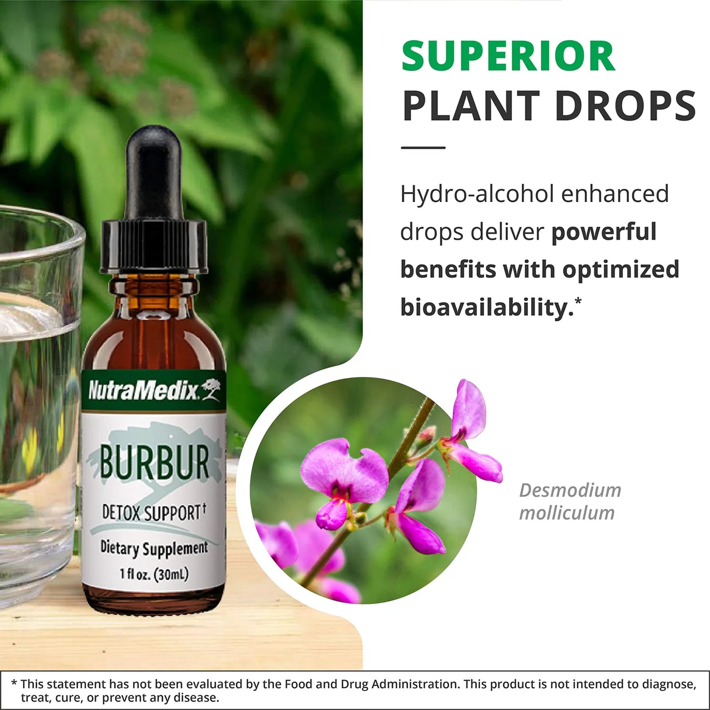 Burbur Extracto Desmodium Molliculum Gotas Desintoxicante Vegano