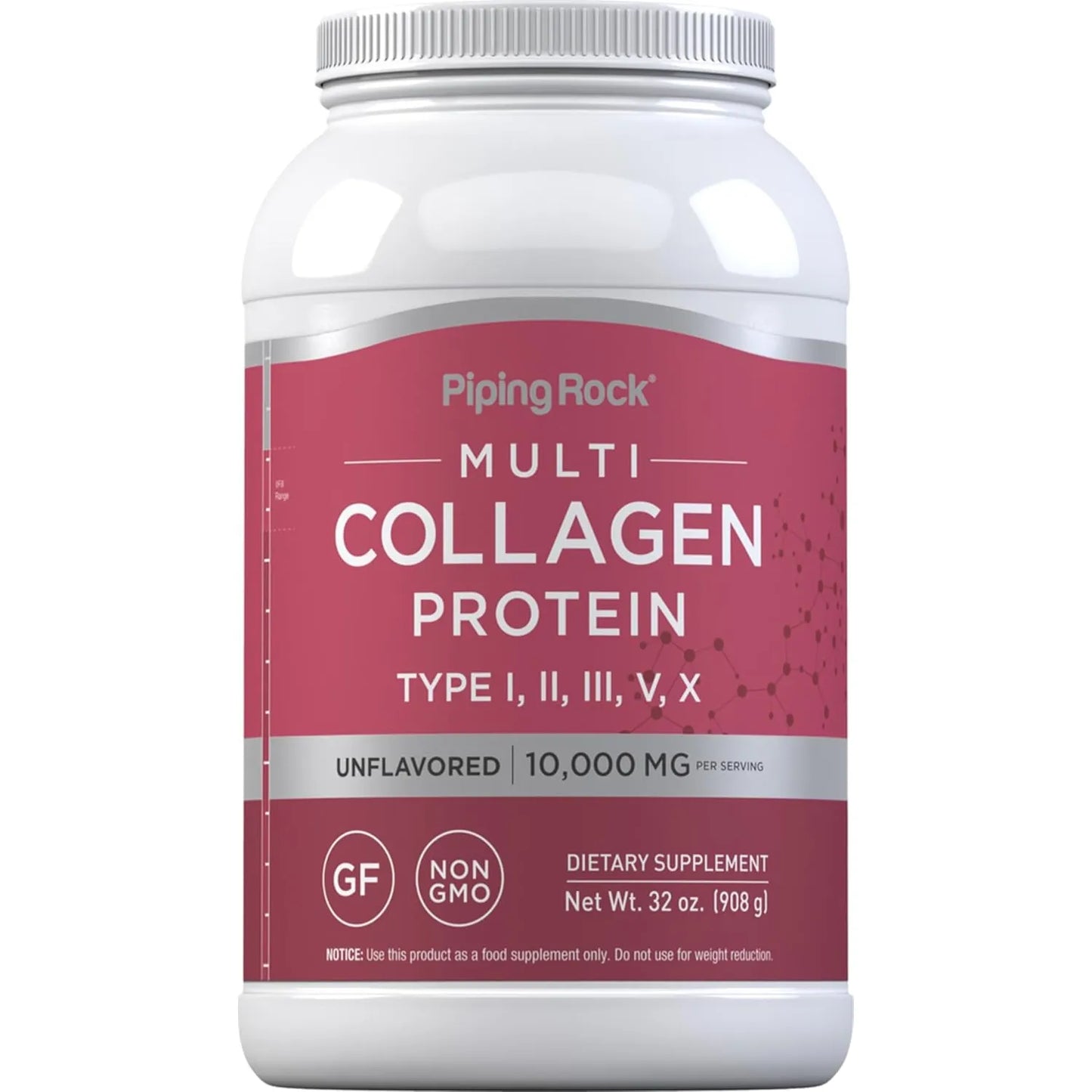 Proteína En Polvo Multicolágeno Piping Rock 32 Oz Sin Sabor Keto Paleo