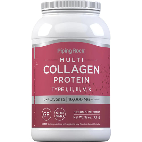 Proteína En Polvo Multicolágeno Piping Rock 32 Oz Sin Sabor Keto Paleo