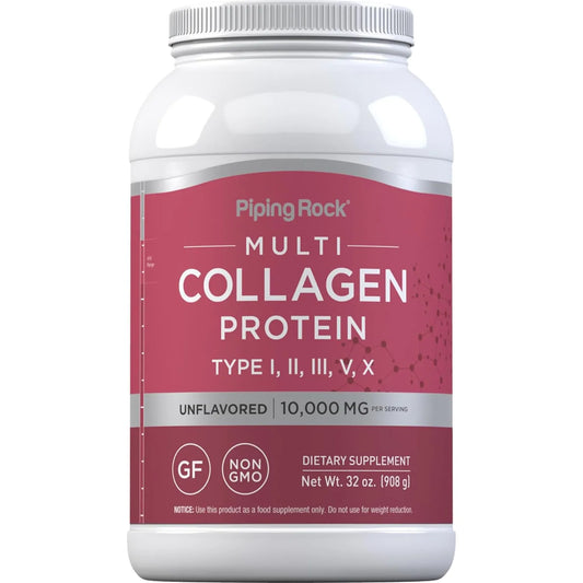 Proteína En Polvo Multicolágeno Piping Rock 32 Oz Sin Sabor Keto Paleo